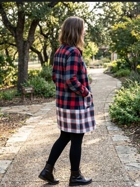 Upcycled Flannel Plaid Shirt Duster Ladies S Or Girl L Don't Throw It Out